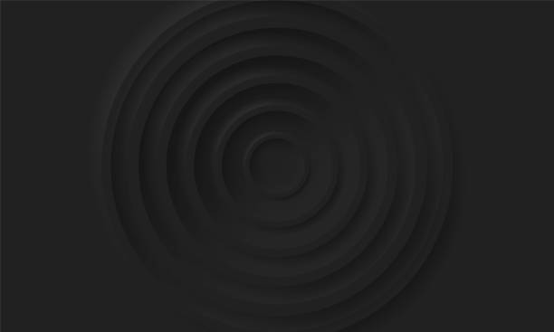 istock Black Minimal Style Neumorphism Website Banner. Futuristic Circle Background. Neumorphic UI UX Interface Design. Blank Concentric Minimalism Cover. Vector Illustration 1390840683