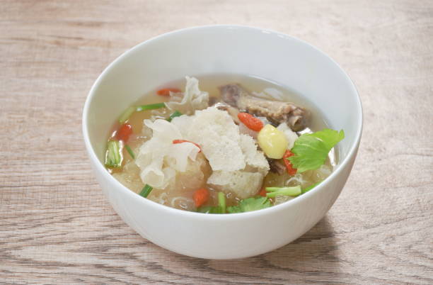 istock boiled bamboo mushroom with pork bone soup 1390841073