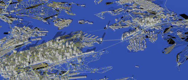 istock Techno mega city; urban and futuristic technology concepts, original 3d rendering 1390843584
