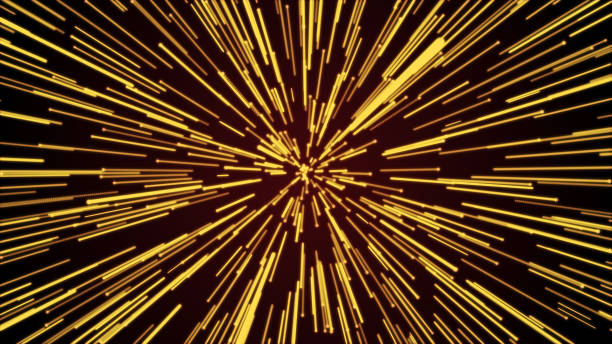 istock Abstract cosmic explosion. The movement of neon glowing beams. Hyper jump. 3d rendering 1390844761