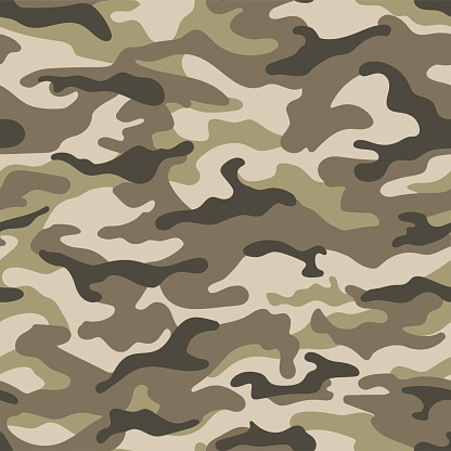 Khaki military camouflage seamless pattern. Vector illustration
