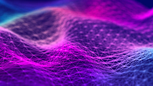istock Digital landscape with dots and lines. Cyberspace grid. Background concept for your design. 3d 1390846056