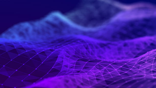 istock Digital landscape with dots and lines. Cyberspace grid. Background concept for your design. 3d 1390846069
