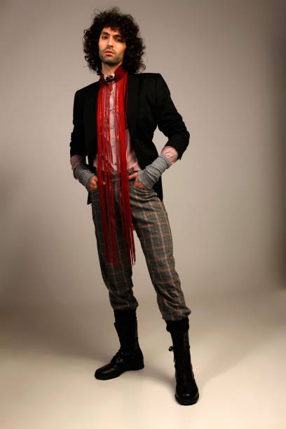 Fashionable Man Posing and doing motion and sports activities