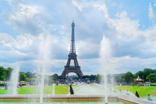 istock eiffel tour and from Trocadero, Paris 1390846547