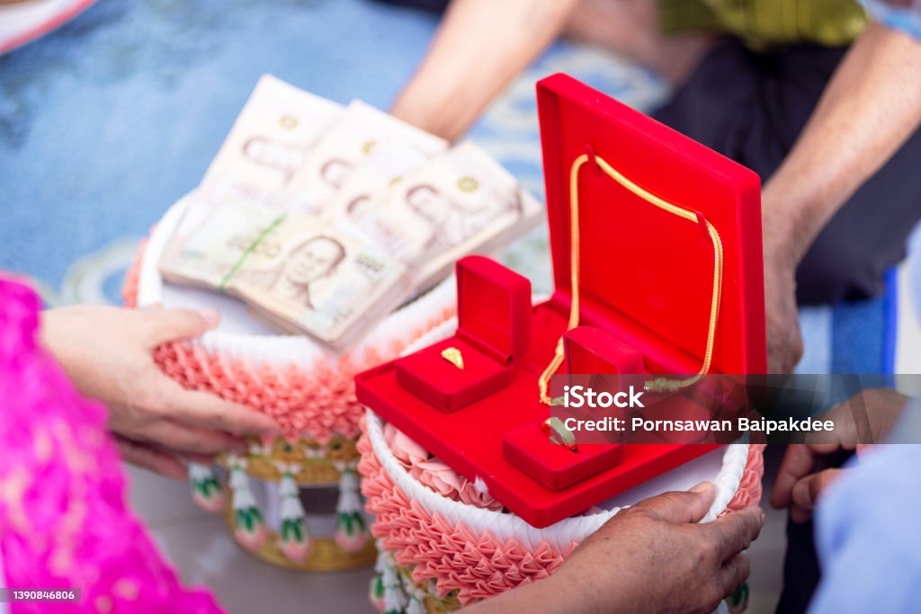 Wedding Dowry, The Dowry Marriage in Thailand, Thailand wedding, ceremony. Dowry Stock Photo Wedding Dowry, The Dowry Marriage in Thailand, Thailand wedding, ceremony. Dowry Stock Photo