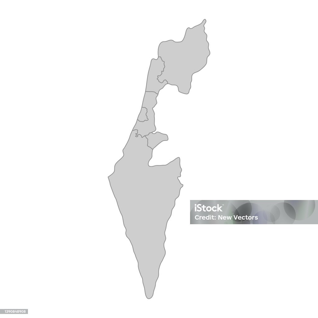 Delineare La Mappa Politica Di Israele Illustrazione Vettoriale