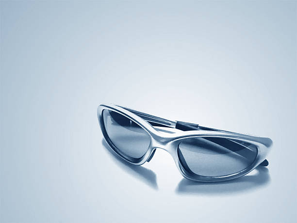 Blue Monochrome Glasses stock photo