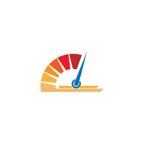ilustrações de stock, clip art, desenhos animados e ícones de speedometer icon. gauge and rpm meter logo - speedometer odometer car rpm