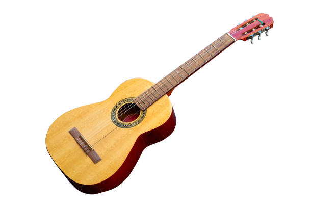 istock Classic wooden guitar isolated on a white background 1390854385