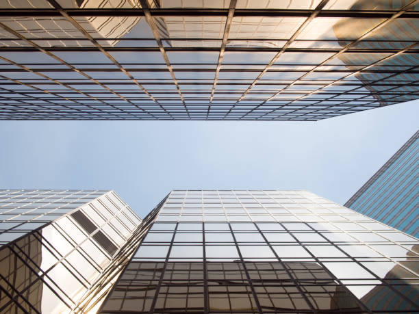 istock Low Angle View of Skyscrapers in Hong Kong 1390855464