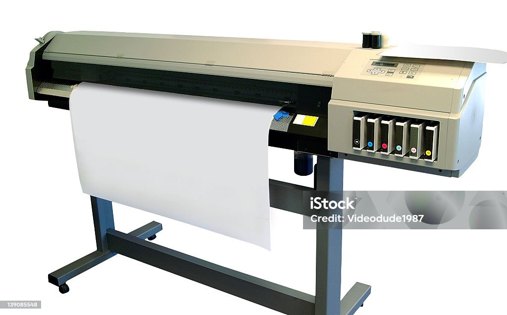 Plotter Sample Plotter In Action Stock Photo - Download Image Now - Printmaking ...