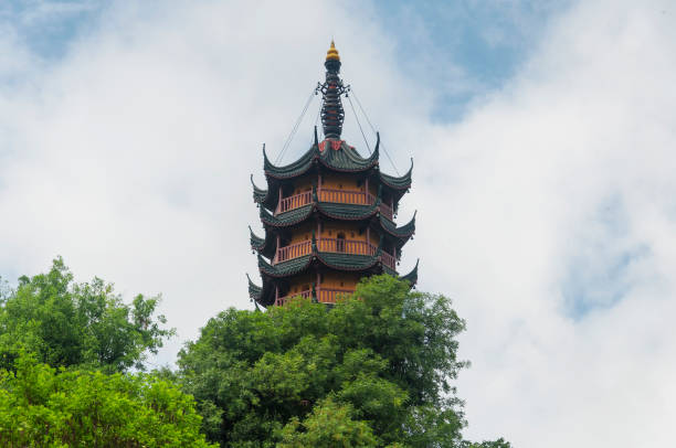 pagode cishou temple jinshan zhenjiang chine - zhenjiang photos et images de collection