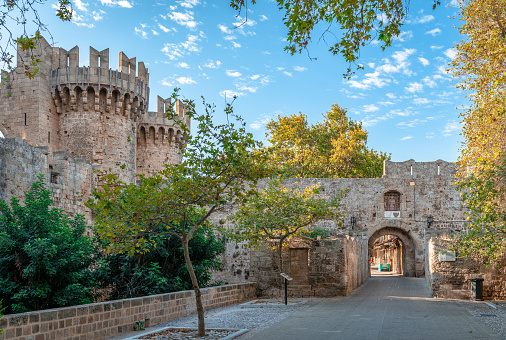 Marine Gate (Sea Gate), Rhodes old town, Rhodes island.