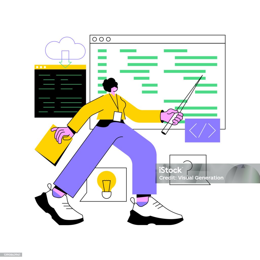 Stock Code Writing Image Ilustración de Taller De Codificación De Ilustración Vectorial ...