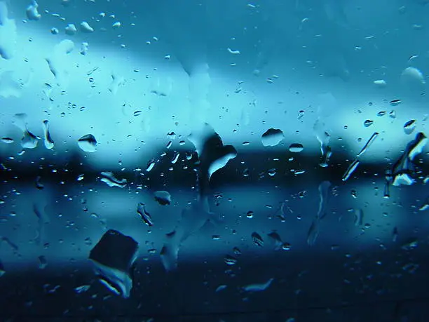 Blue water droplets