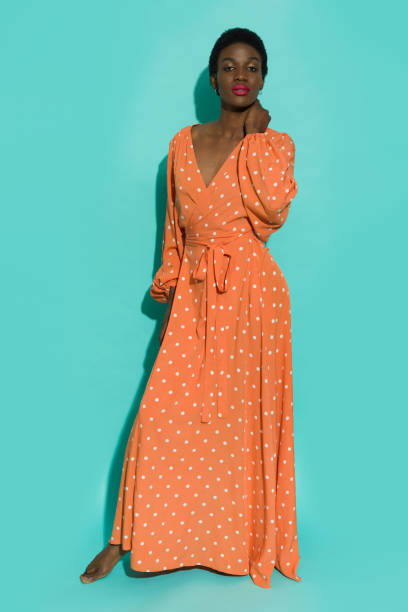 Free Stock Photo of African American woman in orange dress | Download ...