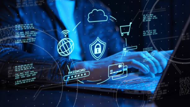 istock Secure payment online shopping digital wallet, mobile wallet safety, business man with computer VPN virtual private network internet cyber security cyber crime protection technology 1390868080