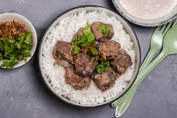 istock Dried Rice Porridge with Boiled Pork Bones and Broth 1390868251