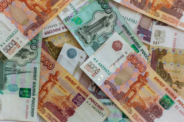istock Money background. Various banknotes of Russian rubles. 1390870033