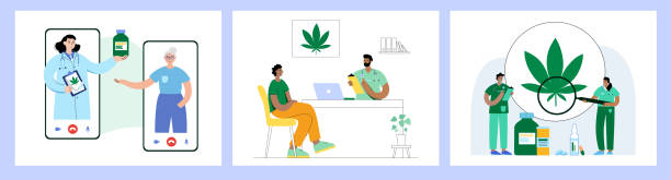 ilustrações de stock, clip art, desenhos animados e ícones de medical ñannabis store - narcotic medicine pill insomnia