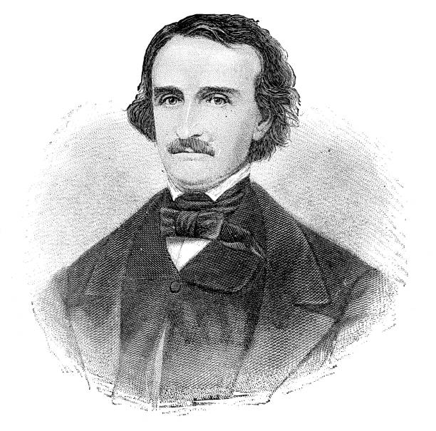 Portrait of famous authors from the past: Edgar Allan Poe Portrait of famous authors from the past: Edgar Allan Poe edgar allan poe stock illustrations