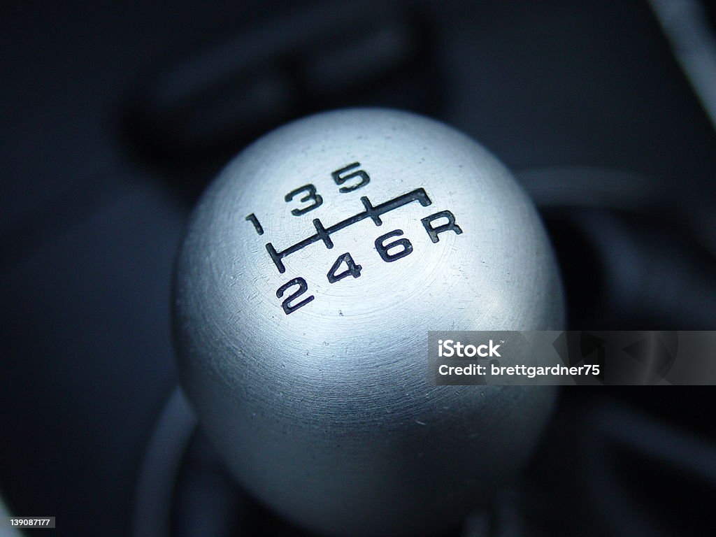 6 speed Shift knob Car Stock Photo