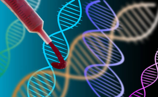 istock genetic editing with blood and dna chromosome 1390872096