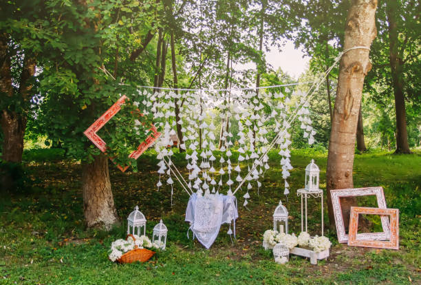 istock Wedding decor outdoors. 1390872551