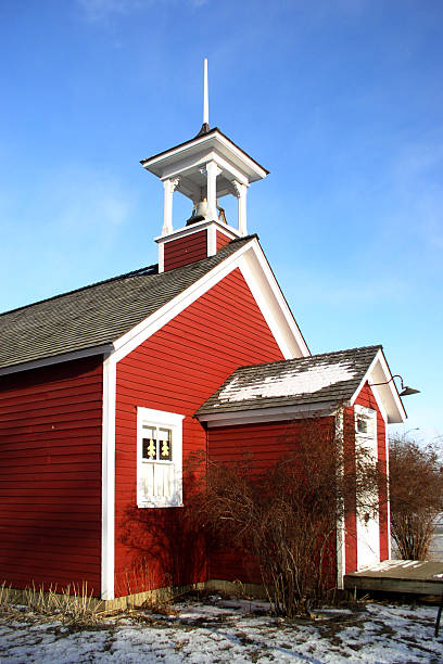 istock EDUCATION, little red schoolhouse - 3/4 side view 139087685