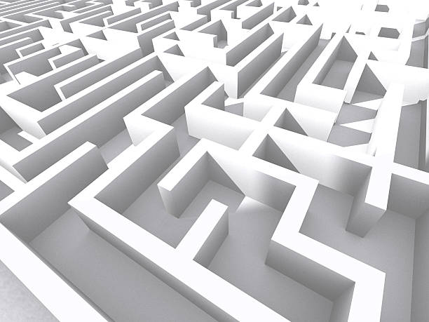 istock A labyrinth of white squared walls 139087924