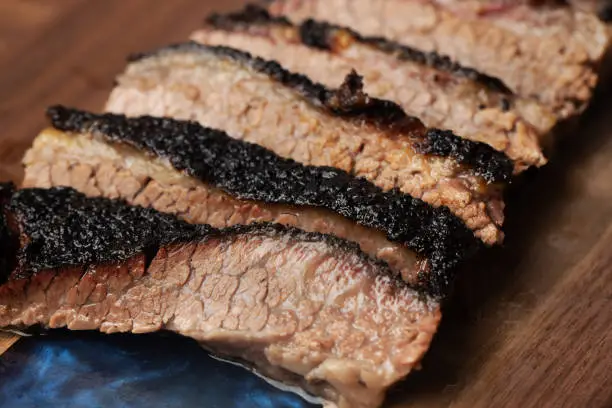 Close up of  smoked brisket