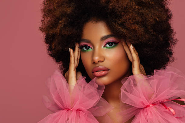 istock Beautiful afro woman with bright make-up 1390881686