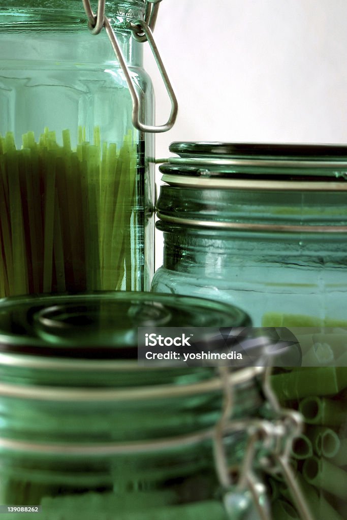 3 green cozinha Potes - Foto de stock de Comida royalty-free