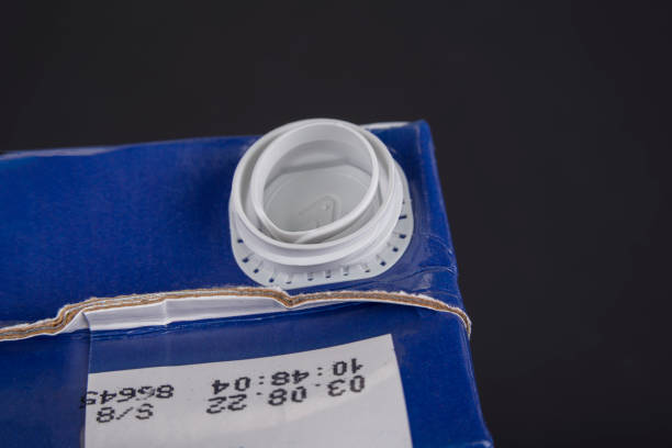 Empty Milk Carton On White Background