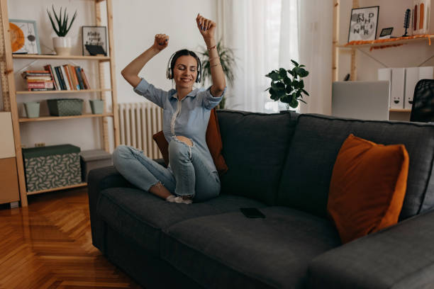 istock I love to dance with my music 1390885500