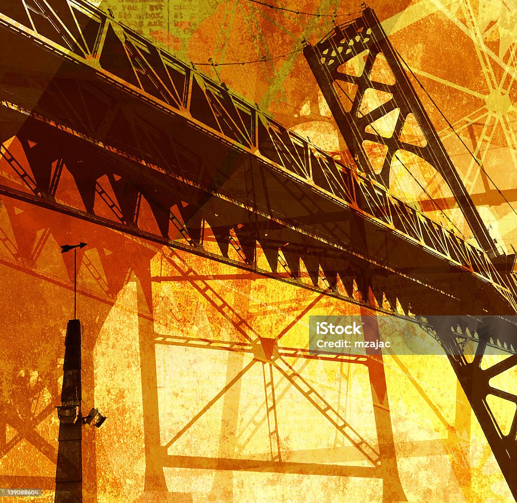 Pont collage avec des tons chaleureux et des couleurs - Photo de Abstrait libre de droits