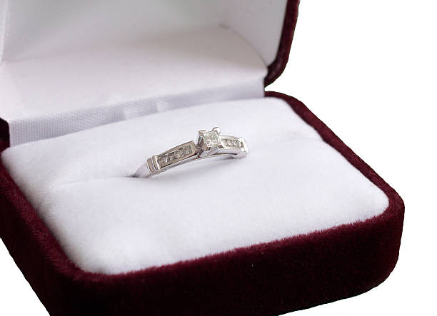 Boxed Engagement Ring stock photo