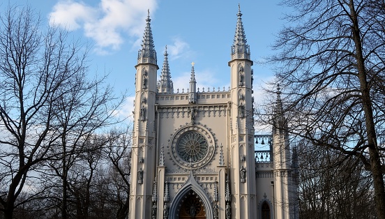 Gothic chapel in the city of Peterhof