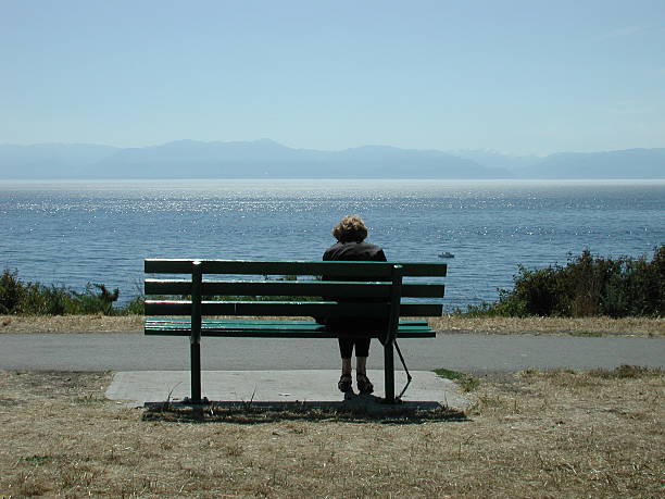 istock Grandmother looking at the ocean 139088959