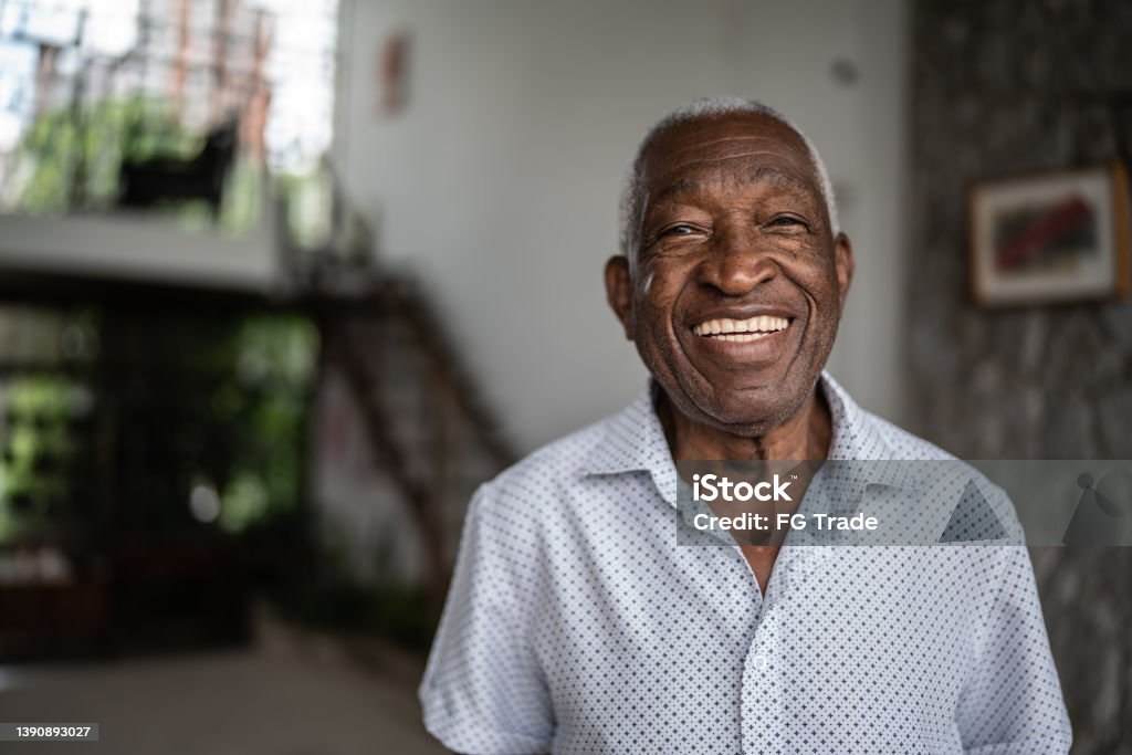 Portrait of a senior man at home Senior Adult Stock Photo