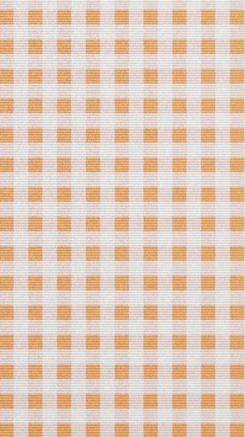 istock Textile background, vertical, cotton fabric, 3D rendering. Small warm color cosy checkered fabric 1390893291