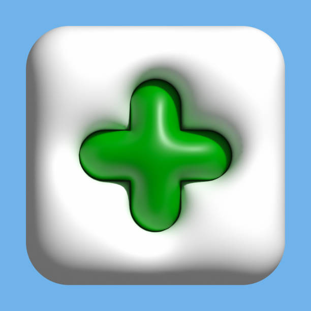 istock 3D added icon, plus buttons, increase icon for media social emoji 1390893592