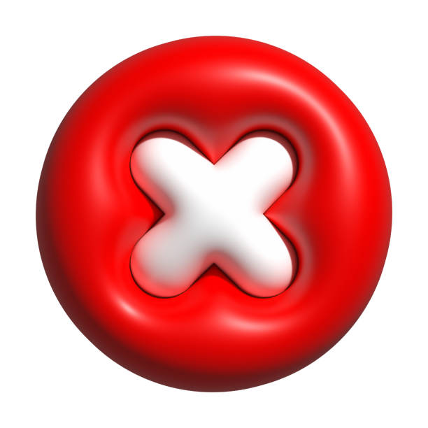 3D wrong icon red, refuse buttons, not and no for media social emoji