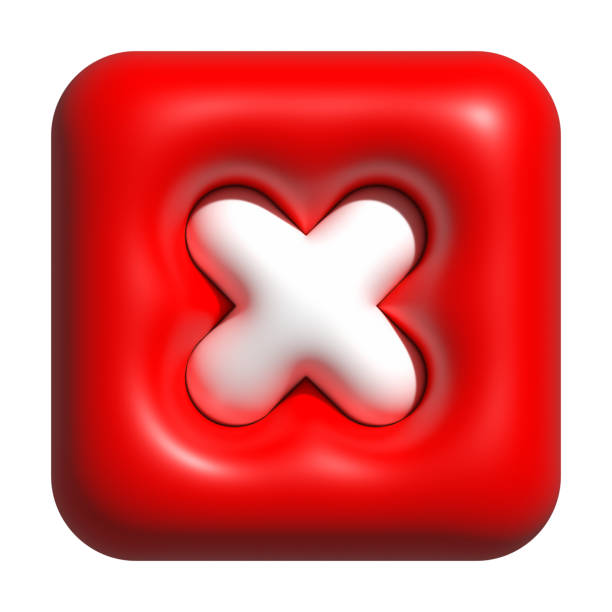 icono 3d incorrecto rojo, botones de rechazo, no y no para los medios de comunicación emoji social - garbage checkbox green check mark fotografías e imágenes de stock