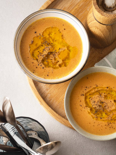 istock Hot soup, Lentil Soup, Butternuts squash and red lentils soup 1390894875