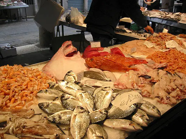 Fishmarket in the center of Venice