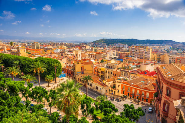 Cagliari, Italy Cityscape in the Morning Cagliari, Sardinia, Italy cityscape from above in the morning. sardinia stock pictures, royalty-free photos & images