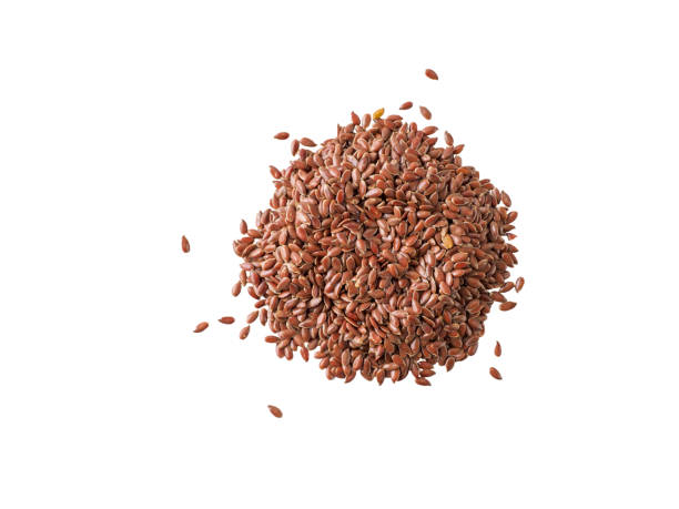 istock Flax seeds isolated on white background. 1390898761