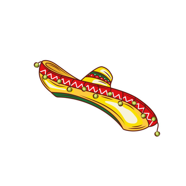 illustrations, cliparts, dessins animés et icônes de vecteur de chapeau mexicain sombrero illustration sur fond blanc - sombrero hat mexican culture isolated